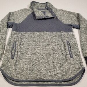 Abercrombie & Fitch Womens Jacket Cozy Deep Pile Fleece Size Small Gray‎ Quilted